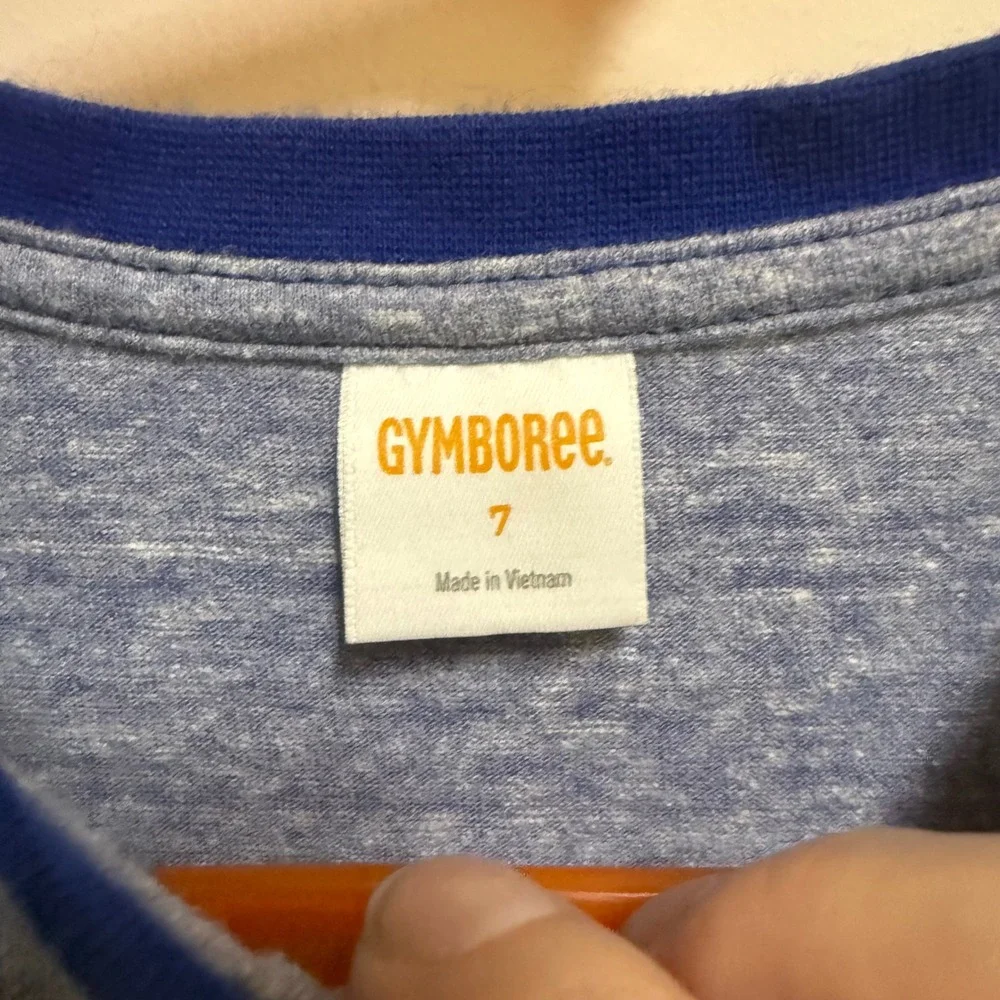 Gymboree Boys Heather Blue Long Sleeve Henley‎ Shirt Size 7 Shipmates